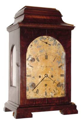 C.1795, Robert Rentch, London, 2-Fusee, Crown Verge, Engraved movement, in a later mahogany bracket style case. — Antique Clocks Price Guide
