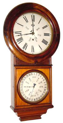 C.1880, Welch, Spring and Co., "No. 4 Round Head Regulator", 8-day timepiece with BB Lewis perpetual calendar. — Antique Clocks Price Guide