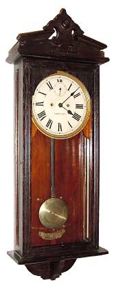 C.1900, New Haven Clock Co., "VAMOOSE", oak cased, 30 day wall timepiece. — Antique Clocks Price Guide
