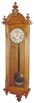 C.1895, Ansonia Clock Co., "CAPITOL", oak cased, 8-day, double spring time with original dial and with seconds hand. — Antique Clocks Price Guide
