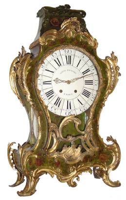 C.1790, French, Louis Chalons, Paris, floral decorated bracket clock with profuse ormolu trim, countwheel strike, with pull quarter repeat for both quarters and hours. — Antique Clocks Price Guide