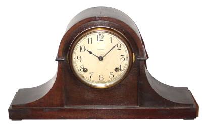 C.1923 Ansonia Clock Co, "Lakewood", 8-day time/strike tambour mantel clock. — Antique Clocks Price Guide