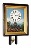 C.1910, German, 30-hour time/strike wood and brass movement picture frame clock, Black Forest.