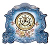 C.1901, Ansonia Clock Co., "Recluse", 8-day time and strike porcelain mantel clock, open escapement.