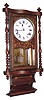 C.1890, English, 8-day time and strike inlayed wall clock, not running.