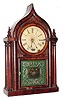 C.1852, Brewster Manufacturing Co., 8-day time/strike four column O.G. Gothic or "onion top" shelf clock