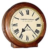 C.1890, English, Double Dial fusee timepiece with 13" dials and 14" brass bezels, in a new mahogany case with light walnut stain, and with an extension below to allow setting the clock on a desk.