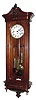 C.1890, Austrian, 2nd Baroque, 3-Wt Grand Sonnerie wall clock in walnut, 8-day duration with engraved pulleys.