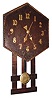 C.1910, New Haven Clock Co., 8-day mission style wall timepiece.