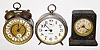 (Lot of 3), C.1904, William L. Gilbert Clock Co. and Western Clock Co., alarm timepieces with 30-hour lever movements.