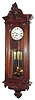C.1890, Austrian, 2nd Baroque, 3-Wt, Grand Sonnerie wall clock in black walnut case, 8-day, quarter striking.