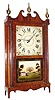 C.1825, Erastus Hodges, Torrington, Conn, Pillar and Scroll, 30-hour, 2-wt shelf clock, with tablet repainted in place.