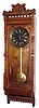 C.1885, E. N. Welch Mfg, Forestville, Conn, "Regulator G", 8-day double weight, time, in ash, with burl accents.