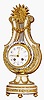 C.1900, French, for Tiffany and Co, NY (signed on mov't), White Marble and Ormolu LYRE clock with swinging brilliants pendulum.