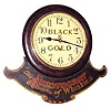 C.1900 English, 8-day advertising wall timepiece "Black and Gold, the Aristocrat of Whiskies".