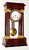 C.1850, French, Lefevre, Pinwheel Mantel Regulator, in a mahogany Empire style case with 4 veneered columns and gilt capitals.
