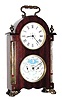 C.1900, French, Unusual double dial "Carriage" timepiece with simple calendar in the base.