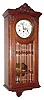 C.1900, German for the French Market, oak cased Westminster chime wall clock with fancy porcelain dial and hands.