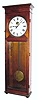 C.1910, Stromberg Electric Co., Chicago, IL, full length electric impulse master clock, birch case with walnut finish.