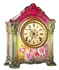 C.1914, Ansonia Clock Co., Royal Bonn, "La Savoie", 8-day time and strike porcelain mantel clock.