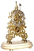 C.1870, English, Wm. F. Evans, Birmingham, single fusee skeleton clock, Less dome and bell and pendulum.