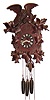 C.1905, American Cuckoo Clock Co., Philadelphia, PA, 30-hour, large cuckoo and quail wall clock (quarter striker).