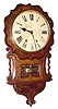 C.1890, Anglo-American, 8-day time and strike, scalloped top, short drop, wall clock