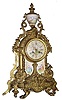C.1890 French, Marti and Cie, 8-day time/strike brass architectural clock, with hand painted dial, panel and urn.