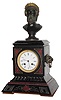 C.1890 French, Japy Freres and Cie, 8-day time and strike marble and bronze mantel clock.