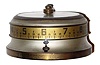 C.1940, Lux Manufacturing Co., "Rotary Clock" or more commonly call the tape measure clock 30-hour annular dial timepiece.