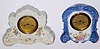 Lot of Two: 1) C.1905 Lux Mfg. Co., 30-hour lever movement porcelain timepiece.