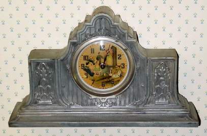 C.1935, United Electric Clock Corp, NY, BARTENDER , automaton, one day mantel timepiece, cast spelter case. — Antique Clocks Price Guide