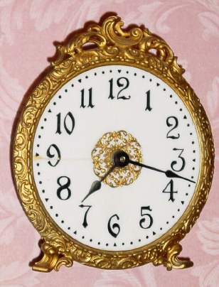 C.1901, Ansonia Clock Co., NY, "Night Light" , 30-hour gas light novelty timepiece (damaged). — Antique Clocks Price Guide