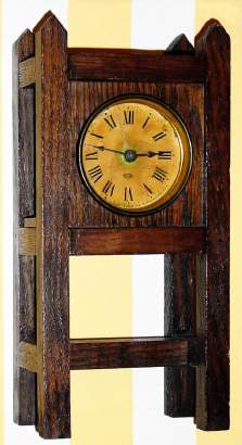 C.1920, Parker Clock Co., Meriden, Conn., 30-hour alarm timepiece in an arts and craft type case. — Antique Clocks Price Guide