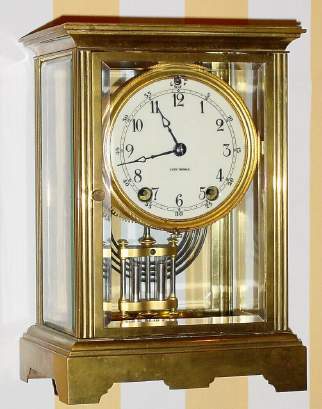C.1902, Seth Thomas Clock Co., Thomaston, Conn., "Orchid No. 2" , 15-day time/strike crystal regulator. — Antique Clocks Price Guide