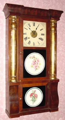 C.1875, Seth Thomas Clock Co., Thomaston, Conn., 8-day time/strike column and cornice shelf clock. — Antique Clocks Price Guide