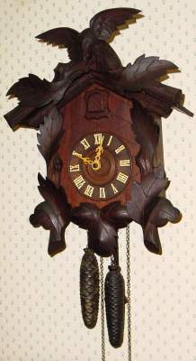 C.1910, American Cuckoo Clock Co., Philadelphia, 30-hour time/strike cuckoo clock. — Antique Clocks Price Guide