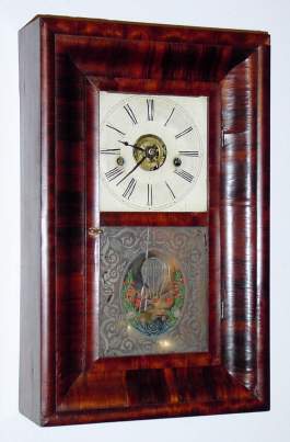 C.1850, Elisha Manross, Bristol, Conn, Mini OOG, 30-hour, time, strike and alarm. — Antique Clocks Price Guide