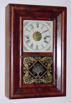 C.1860, Seth Thomas, Plymouth Hollow, Conn, ROUND BAND, 30 hour time and strike shelf clock in mahogany with original ST hands. — Antique Clocks Price Guide