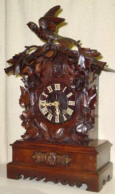 C.1910, German, shelf cuckoo, 2-day time/strike with restorations. — Antique Clocks Price Guide