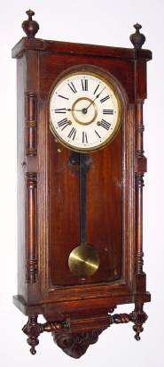 C.1880, Ansonia Clock Co., NY, QUEEN ELIZABETH, 8-Day time and strike, oak case, LESS top crest. — Antique Clocks Price Guide