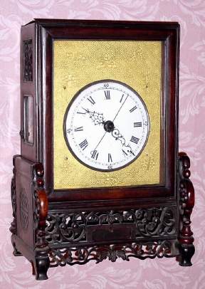 C.1990, Chinese, 2-fusee Bracket clock, with crown /verge and center sweep seconds hand. — Antique Clocks Price Guide