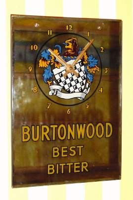 C.1948, English, Advertising Clock , for Burtonwood Best Bitter, electric movement. — Antique Clocks Price Guide