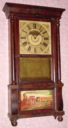 C.1840, Birge, Mallory and Co., Bristol, Conn 8-day time/strike column and cornice shelf clock. — Antique Clocks Price Guide