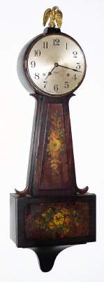 C.1929, William L. Gilbert Clock Co., Winsted, Conn, "Hamilton" , 8-day time and strike banjo clock. — Antique Clocks Price Guide