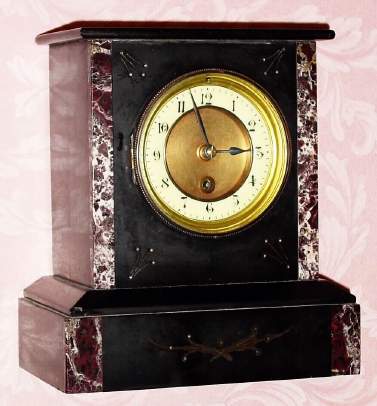 C.1900, French, 8-day black marble timepiece. — Antique Clocks Price Guide