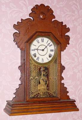 C.1895, E. Ingraham and Co., "Dahlia", 8-day time/strike mantel clock. — Antique Clocks Price Guide