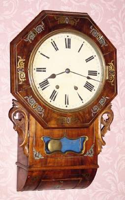 C.1890, German, 8-day time and strike wall clock, wooden plates. — Antique Clocks Price Guide