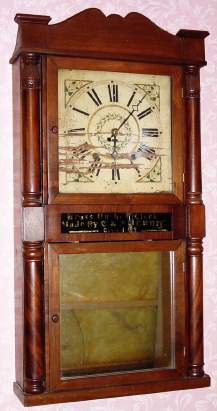 C.1835, C and N. Jerome, Bristol, Conn, 30-hour double deck shelf clock. — Antique Clocks Price Guide