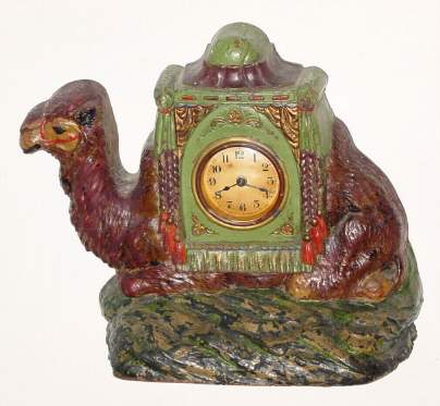 C.1921, Lux Clock Mfg. Co., Waterbury, Conn., "Camel D125", 30-hour novelty timepiece. — Antique Clocks Price Guide